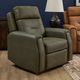 Flexsteel® Felix Forest Green Leather Power Recliner with Power Headrest and Lumbar-2