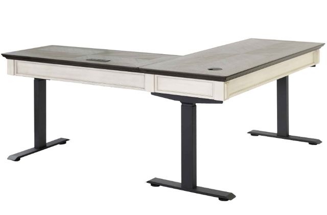Martin Furniture Hartford Brown/White 60" L-Shape Electric Sit/Stand Desk-2