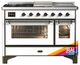 Ilve® Majestic III 48" Custom Pro Style Dual Fuel Liquid Propane Range with Triple Glass Door and Burnished Trim-0