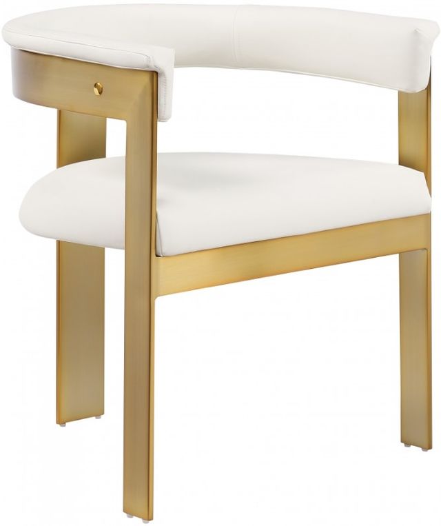 Meridian Furniture Romeo Cream/Brushed Gold Vegan Leather Dining Chair-0