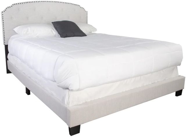 Bernards Olivia White Upholstered Twin Panel Bed-0