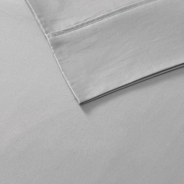 Olliix by Madison Park 600 Thread Count Light Grey Split King 100% Pima Cotton Sheet Set-3
