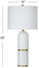 Bassett Mirror Wake Brass/White Table Lamp-3