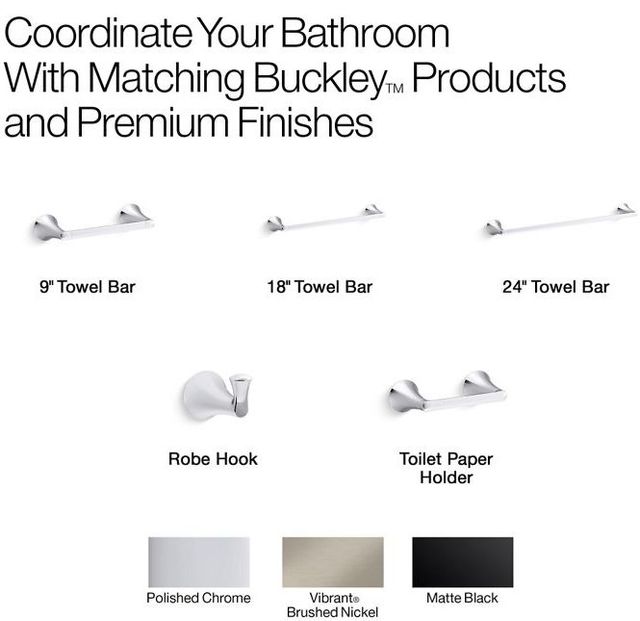 KOHLER® Buckley™ Matte Black Toilet Paper Holder-4
