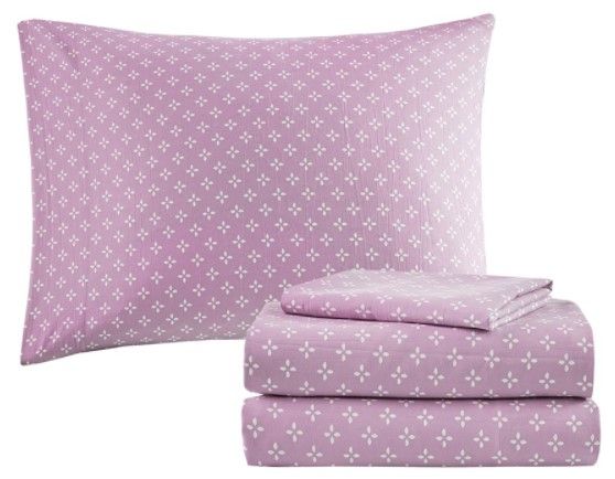 Olliix by Madison Park Essentials Sofia Purple King Reversible Complete Bedding Set-4