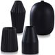 Stylecraft Dann Foley Lifestyle 4-Piece Satin Black Vase Set-0