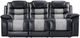 New Classic® Home Furnishings Nikko Black/Gray Manual Dual Reclining Sofa-2