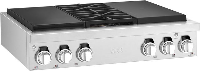 SKS 36" Stainless Steel Dual Fuel Natural Gas Rangetop with Sous Vide and Induction-1