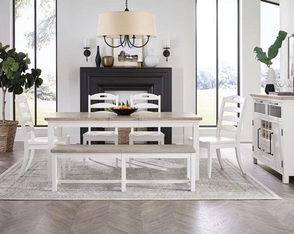 Riverside Furniture Cora Cloud/Fog Rectangular Leg Dining Table-1