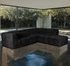Furniture of America® Nappi Black L-Shape Sofa Sectional-1