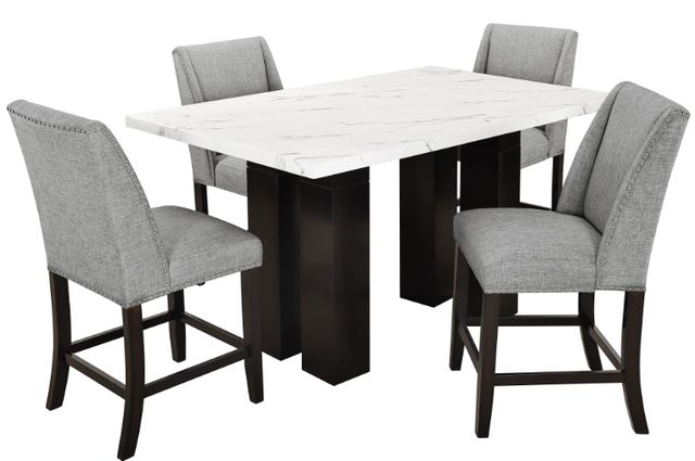 New Classic® Home Furnishings Faust 5-Piece Espresso/Gray Adjustable Dining Set-0