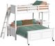 Elements International Hampton Kids White Youth Twin/Full Loft Bed-0
