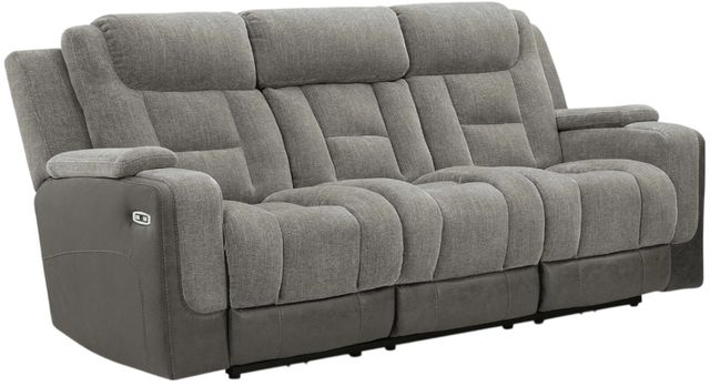 Signature Design by Ashley® Ultimax Shadow Power Reclining Sofa with Adjustable Headrest-0