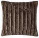 Olliix by Madison Park Duke Brown 20x20" Polyester Brushed Solid Stripe Plaited Long Fur Square Pillow-0