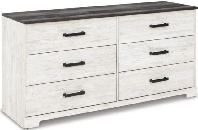 Signature Design by Ashley® Shawburn 4-Piece Whitewash Full Crossbuck Panel Platform Bed Set-2