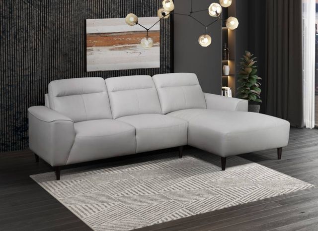 Mazin Furniture Trevelyn 2-Piece Light Grey Right-Arm Facing Loveseat Sectional and Chaise-2