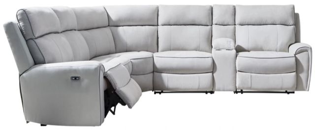 Signature Design by Ashley® Grafton Pike 6-Piece Ash/Pearl Modular Power Reclining Modular Sectional with Storage Console-0