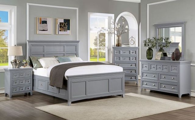 Furniture of America® Castlile Gray Nightstand-1
