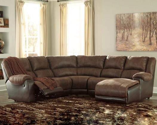 Signature Design by Ashley® Nantahala 5-Piece Coffee Reclining Right-Arm Facing Sectional and Chaise-1