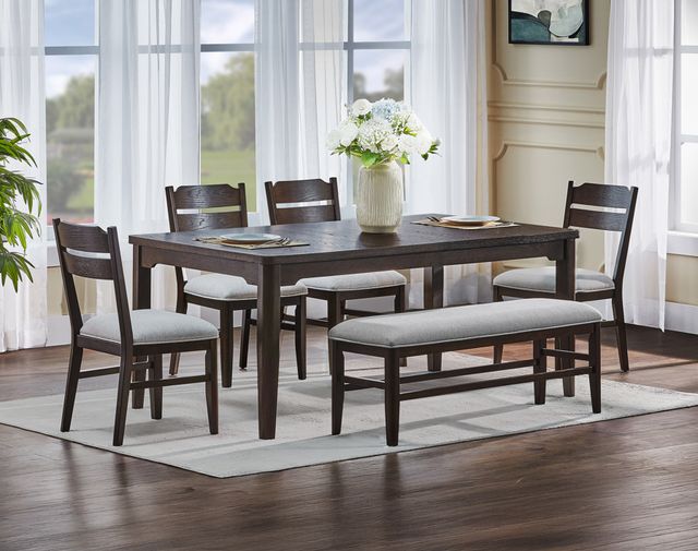 Crown Mark Higgins Dark Oak/Gray Dining Bench-1
