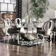 Furniture of America® Orla Glass Top Dining Table with Silver/Black Base-2