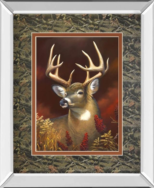 Classy Art Deer Portrait Double Matted Mirror Framed Wall Art-0