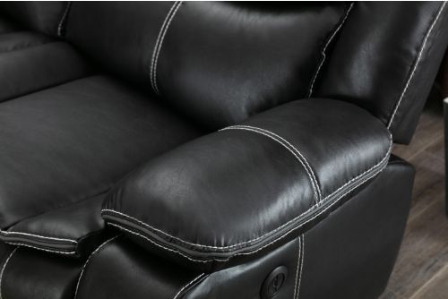Milton Greens Stars 6-Piece Black Faux Leather Modular Power Recliner Sectional-3