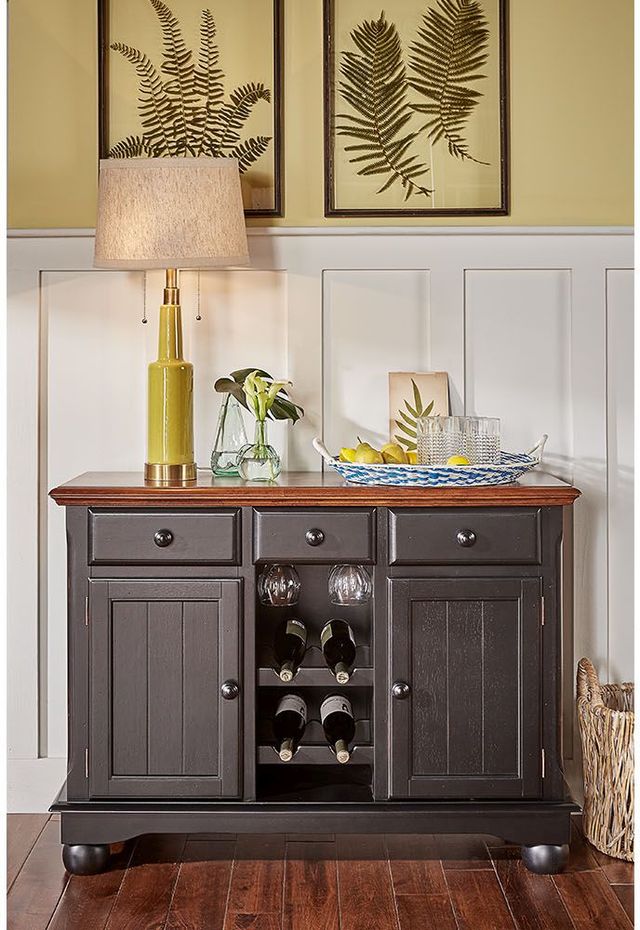 A-America® British Isles OB Antique Oak/Black Wine Server-1