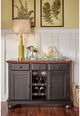 A-America® British Isles Antique Oak/Black Wine Server-1