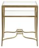 Magnussen Home® Lorena Glass Top Rectangular End Table with Burnished Brass Base-3