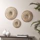 Olliix by Madison Park Ella 3 Piece Neutral Corn Leaves Wrapped Metal Wall Decoration Set-3