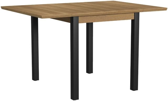 Intercon Newport Natural Oak Drop Leaf Dining Table with Black Base-0