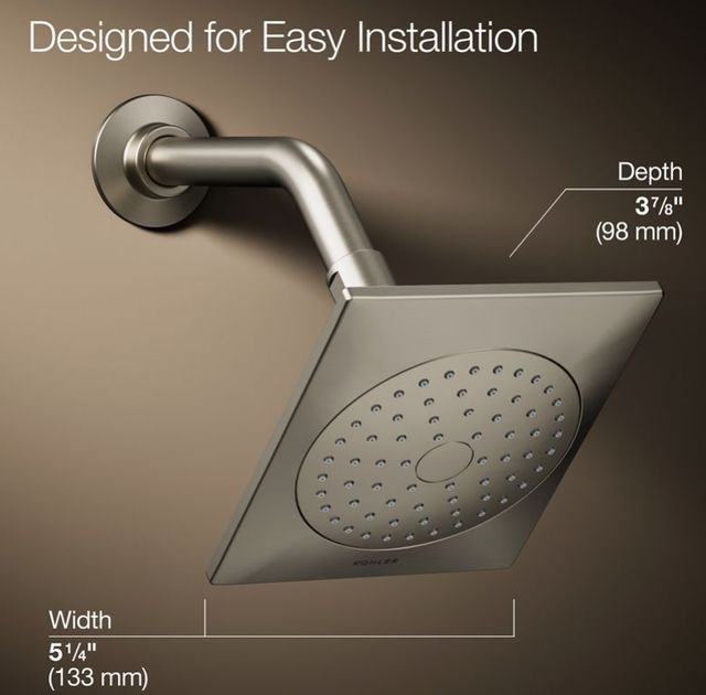 KOHLER® Loure® Vibrant Brushed Nickel 2.5 GPM Single-Function Showerhead-2