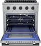 Hauslane HausPro Range 30" Stainless Steel Pro-Style Gas Range with Matte Black Knobs-2