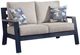 Signature Design by Ashley® East Beach Driftwood/Navy Blue Fabric/Wooden Outdoor Loveseat-0