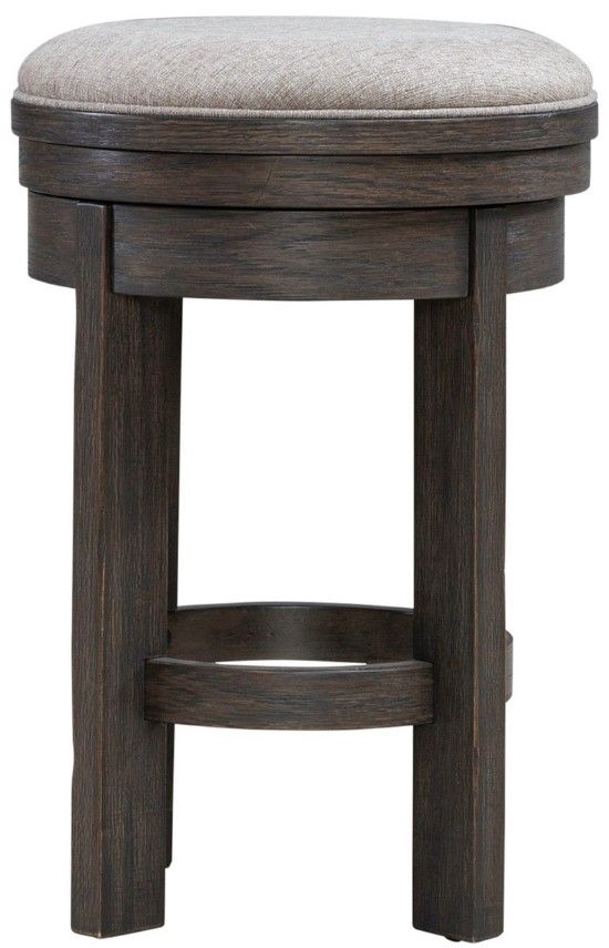 Liberty Furniture Lennox Hill Bark/Granite Upholstered Swivel Stool-2