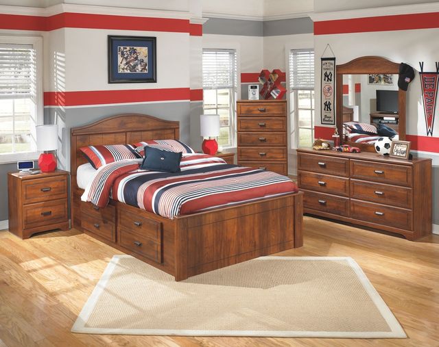 Signature Design by Ashley® Barchan 2-Piece Medium Brown Full Panel Bed Set-3