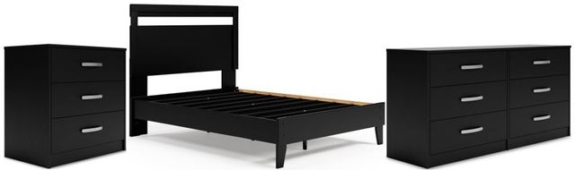 Signature Design by Ashley® Finch 3-Piece Black Full Platform Bed Set-0