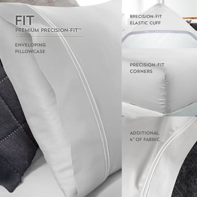 PureCare® Elements™ Premium Tencel™ White Queen Sheet Set-2