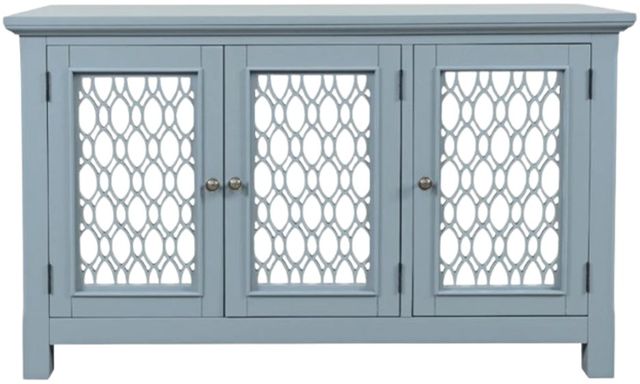 Jofran Inc. Isabella Blue 54" Mirrored Accent Cabinet-3