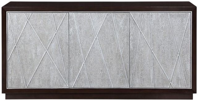 ACME Furniture Geranio Metallic Silver/Walnut Console Cabinet-3