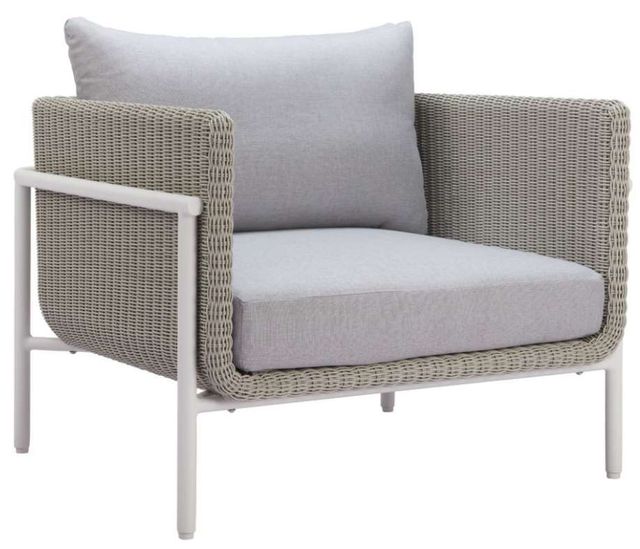Zuo® Modern Frais Gray/White Aluminum Fabric Outdoor Accent Chair-0