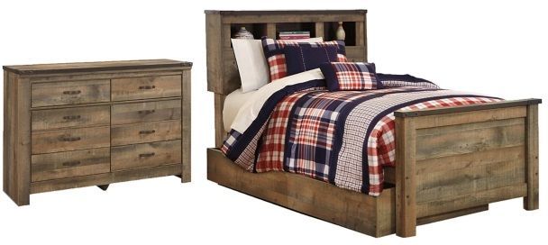 Signature Design by Ashley® Trinell 2-Piece Brown Twin Bookcase Bed Set-0