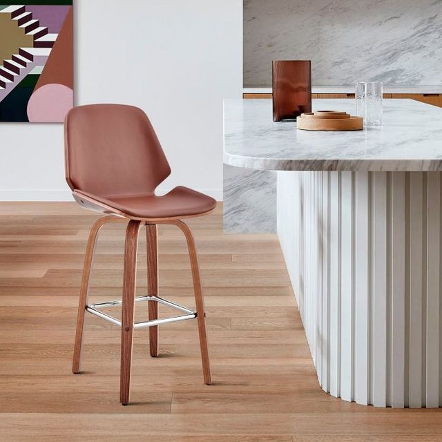 Armen Living Arabella Brown/Walnut Counter Stool-1