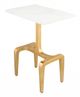 Zuo® Modern Clement White Marble Side Table with Gold Base-3