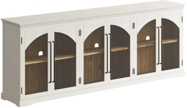 Jofran Inc. Archdale Antique White 6-Door Gothic Arch Accent Cabinet-0