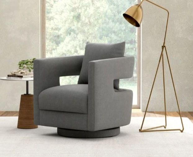 Emerald Home Jude Gray Swivel Chair-1