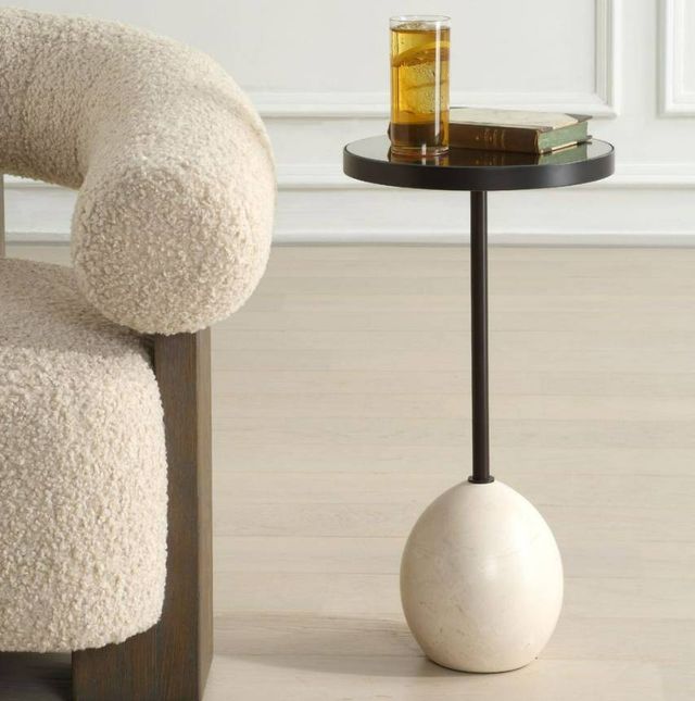 Uttermost® Odesa Mirrored Top Accent Table with Bronze/Latte Base-1
