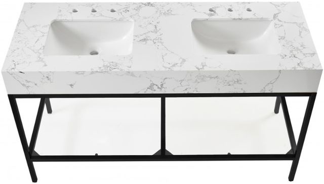 Meridian Furniture Marmo White/Matte Black 60" Bathroom Vanity-2