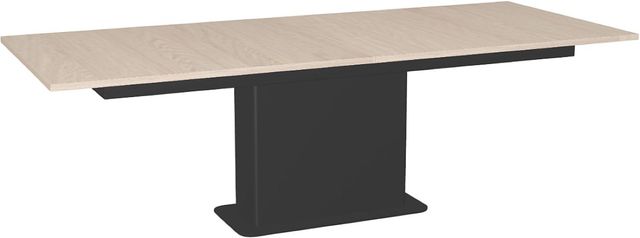 Amisco Customizable Lucarelli 120" Rectangular Extendable Table with 1" White Oak Veneer Top and 1 Leaf-0